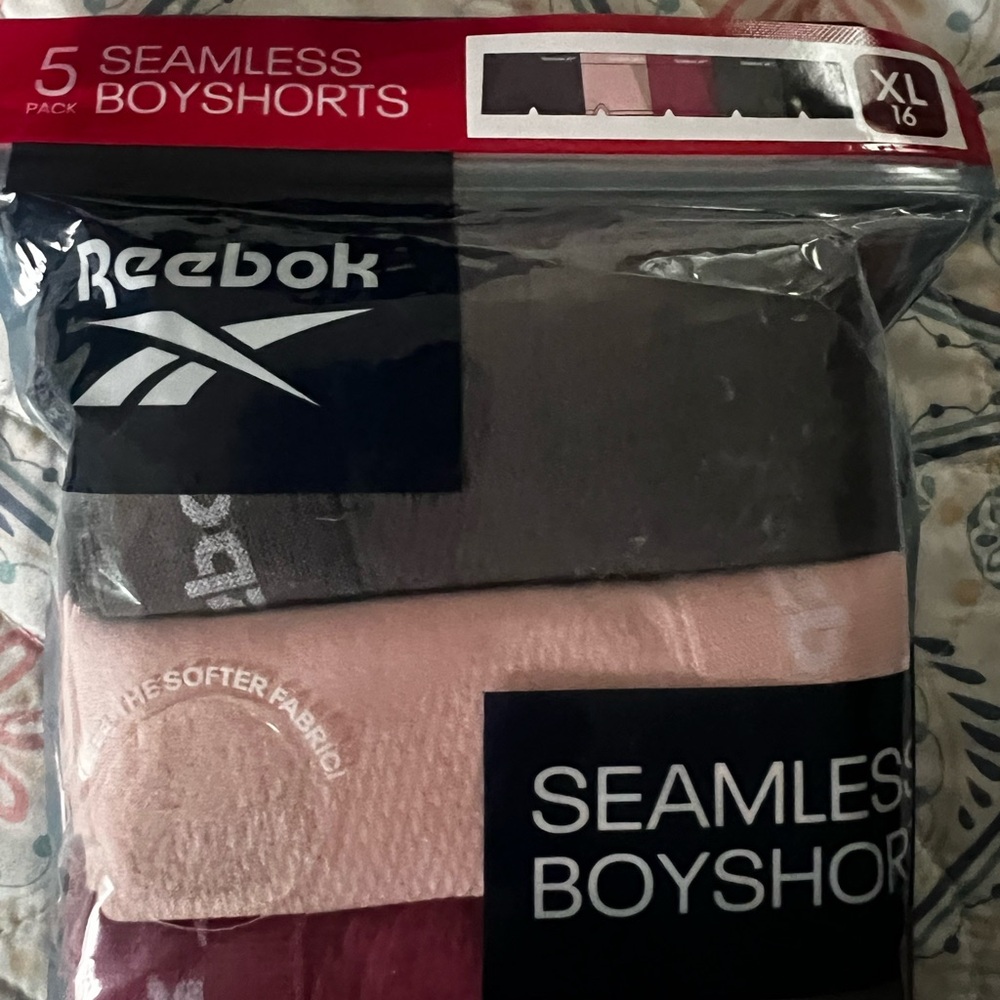 Reebok Women’s Seamless Boyshorts - Grey Black Pink  5 Pack Size XL - Picture 4 of 6